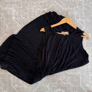 Philosophy Woman Black Sleeveless Maxi Dress Plus Size 1X Flowy‎ Casual